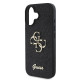 Juodas dėklas Apple iPhone 16 Plus telefonui "Guess PU Fixed Glitter 4G Metal Logo Case"