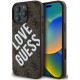 Rudas dėklas Apple iPhone 16 Pro telefonui "Guess PU Leather 4G Big Love Logo MagSafe Case"