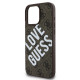 Rudas dėklas Apple iPhone 16 Pro telefonui "Guess PU Leather 4G Big Love Logo MagSafe Case"