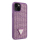 Purpurinis dėklas Apple iPhone 13 telefonui "Guess Rhinestones Triangle Metal Logo Case"