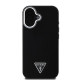 Juodas dėklas Apple iPhone 16 telefonui "Guess PU Grained Triangle Logo Case"