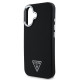 Juodas dėklas Apple iPhone 16 telefonui "Guess PU Grained Triangle Logo Case"