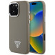 Rudas dėklas Apple iPhone 16 Pro telefonui "Guess PU Grained Triangle Logo Case"