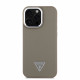 Rudas dėklas Apple iPhone 16 Pro telefonui "Guess PU Grained Triangle Logo Case"