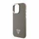 Rudas dėklas Apple iPhone 16 Pro telefonui "Guess PU Grained Triangle Logo Case"