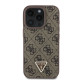 Rudas dėklas Apple iPhone 16 Pro telefonui "Guess PU 4G Strass Triangle Metal Logo Case"