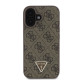 Rudas dėklas Apple iPhone 16 telefonui "Guess PU 4G Strass Triangle Metal Logo Case"