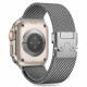 Sidabrinės spalvos apyrankė Apple Watch 6 / 7 / 8 / 9 / 10 / SE / Ultra 1 / 2 (44 / 45 / 46 / 49 mm) "Tech-Protect Milano"