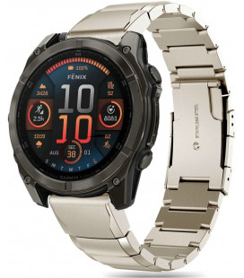 (Titanium) apyrankė Garmin Fenix 5 / 6 / 6 Pro / 7 / 8 / 8 Pro (47 mm) / E laikrodžiui "Tech-Protect Steelband"