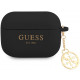 Juodas dėklas Apple Airpods Pro ausinėms "Guess 4G Charm Silicone Case"