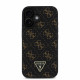 Juodas dėklas Apple iPhone 16 telefonui "Guess PU Leather 4G Triangle Metal Logo Case"