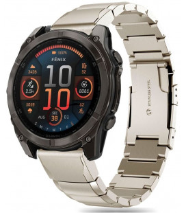 (Titanium) apyrankė Garmin Fenix 5X / 5X Plus / 6X / 6X Pro / 7X / 8 (51 mm) laikrodžiui "Tech-Protect Steelband"