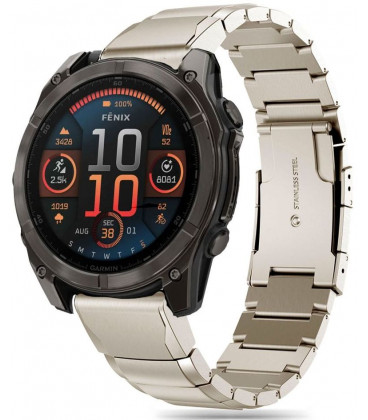 (Titanium) apyrankė Garmin Fenix 5X / 5X Plus / 6X / 6X Pro / 7X / 8 / 8 Pro (51 mm) laikrodžiui "Tech-Protect Steelband"