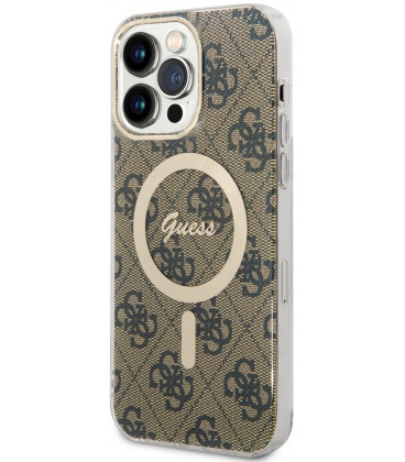 Rudas dėklas Apple iPhone 14 Pro Max telefonui "Guess IML 4G MagSafe Case"