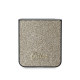 Auksinės spalvos dėklas Samsung Galaxy Z Flip 6 / 7 FE telefonui "Guess PC/TPU Glitter Flakes Metal Logo Case"