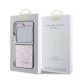 Rožinis dėklas Samsung Galaxy Z Flip 6 / 7 FE telefonui "Guess PC/TPU Glitter Flakes Metal Logo Case"