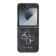 Pilkas dėklas Samsung Galaxy Z Flip 6 / 7 FE telefonui "Guess PU 4G Metal Logo Case"
