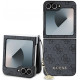 Pilkas dėklas Samsung Galaxy Z Flip 6 telefonui "Guess 4G Charm Case"