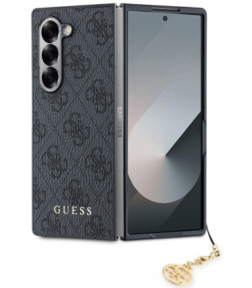 Pilkas dėklas Samsung Galaxy Z Fold 6 telefonui "Guess 4G Charm Case"