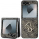 Rudas dėklas Samsung Galaxy Z Flip 6 telefonui "Guess PU 4G Metal Logo Case"