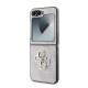 Rožinis dėklas Samsung Galaxy Z Flip 6 / 7 FE telefonui "Guess PU 4G Metal Logo Case"