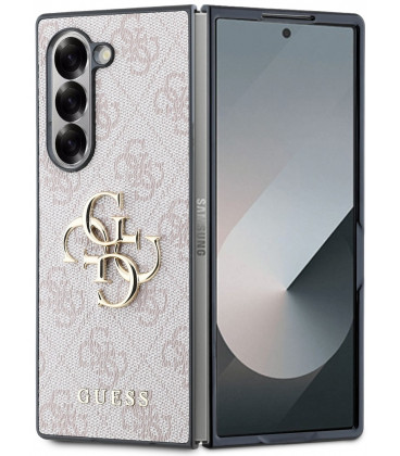 Rožinis dėklas Samsung Galaxy Z Fold 6 telefonui "Guess PU 4G Metal Logo Case"