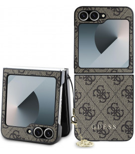 Rudas dėklas Samsung Galaxy Z Flip 6 / 7 FE telefonui "Guess 4G Charm Case"