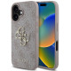 Rožinis dėklas Apple iPhone 16 Plus telefonui "Guess PU 4G Metal Logo Case"