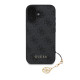 Pilkas dėklas Apple iPhone 16 telefonui "Guess 4G Charm Case"