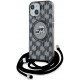 Juodas dėklas Apple iPhone 15 telefonui "Karl Lagerfeld IML Monogram Crossbody K&CH Heads MagSafe Case"