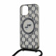 Juodas dėklas Apple iPhone 15 telefonui "Karl Lagerfeld IML Monogram Crossbody K&CH Heads MagSafe Case"