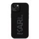 Juodas dėklas Apple iPhone 15 telefonui "Karl Lagerfeld 3D Rubber Glitter Logo Karl Case"