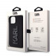 Juodas dėklas Apple iPhone 15 telefonui "Karl Lagerfeld 3D Rubber Glitter Logo Karl Case"