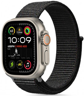 Juoda apyrankė Apple Watch 6 / 7 / 8 / 9 / 10 / SE / Ultra 1 / 2 (44 / 45 / 46 / 49 mm) "Tech-Protect Nylon"