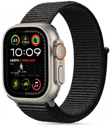 Juoda apyrankė Apple Watch 6 / 7 / 8 / 9 / 10 / SE / Ultra 1 / 2 (44 / 45 / 46 / 49 mm) "Tech-Protect Nylon"