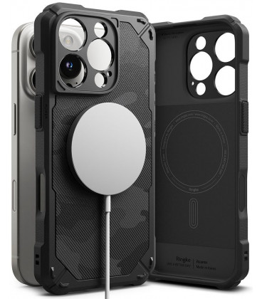 Juodas (Camo) dėklas Apple iPhone 16 Pro telefonui "Ringke Rugged Gear Magnetic Magsafe"