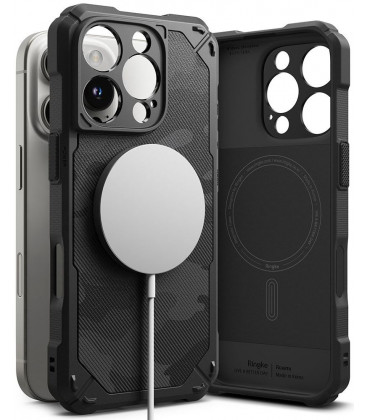 Juodas (Camo) dėklas Apple iPhone 16 Pro Max telefonui "Ringke Rugged Gear Magnetic Magsafe"