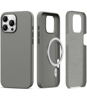 Matinis pilkas dėklas Apple iPhone 16 Pro Max telefonui "Tech-Protect Silicone Magsafe"