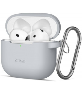 Pilka dėklas Apple Airpods 4 / 5 ausinėms "Tech-Protect Silicone Hook"
