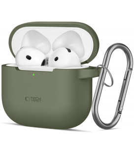 Žalias dėklas Apple Airpods 4 / 5 ausinėms "Tech-Protect Silicone Hook"