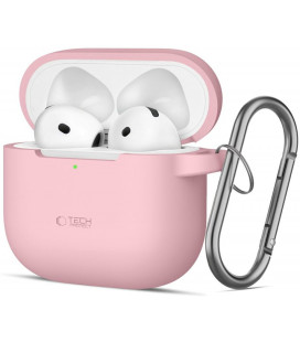 Rožinis dėklas Apple Airpods 4 / 5 ausinėms "Tech-Protect Silicone Hook"