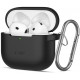 Juodas dėklas Apple Airpods 4 ausinėms "Tech-Protect Silicone Hook"