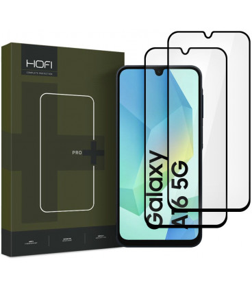 Juodas apsauginis grūdintas stiklas Samsung Galaxy A16 4G / 5G telefonui "HOFI Glass Pro+ 2-Pack"