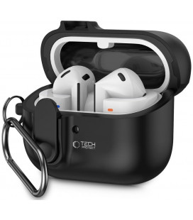 Juodas dėklas Samsung Galaxy Buds 3 / 3 FE / 3 Pro ausinėms "Tech-Protect Slim Hook"