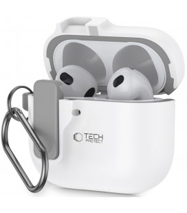 Baltas dėklas Apple Airpods 4 / 5 ausinėms "Tech-Protect Slim Hook"