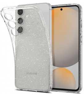 Skaidrus dėklas su blizgučiais Samsung Galaxy S24 FE telefonui "Spigen Liquid Crystal Glitter"