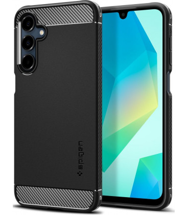 Matinis juodas dėklas Samsung Galaxy A16 4G / 5G telefonui "Spigen Rugged Armor"