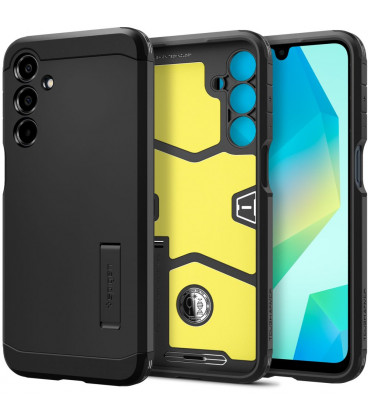 Juodas dėklas Samsung Galaxy A16 4G / 5G telefonui "Spigen Tough Armor"