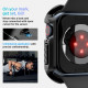 Juodas dėklas Apple Watch 10 (46 mm) laikrodžiui "Spigen Tough Armor"