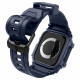 Mėlynas dėklas - apyrankė Apple Watch 10 / 11 (46mm) laikrodžiui "Spigen Rugged Armor PRO"